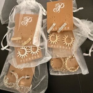 Plunder Gold and Silver Hoop and Stud Earrings